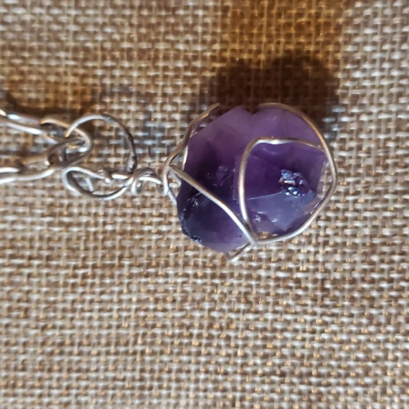 Amethyst natural with 925 filled oval chain - Picture 4 of 6